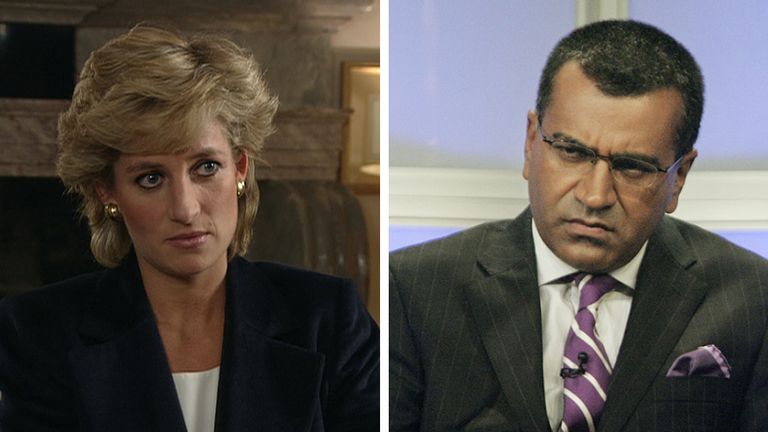 مدير بي بي سي على اليمين وديانا على اليسار