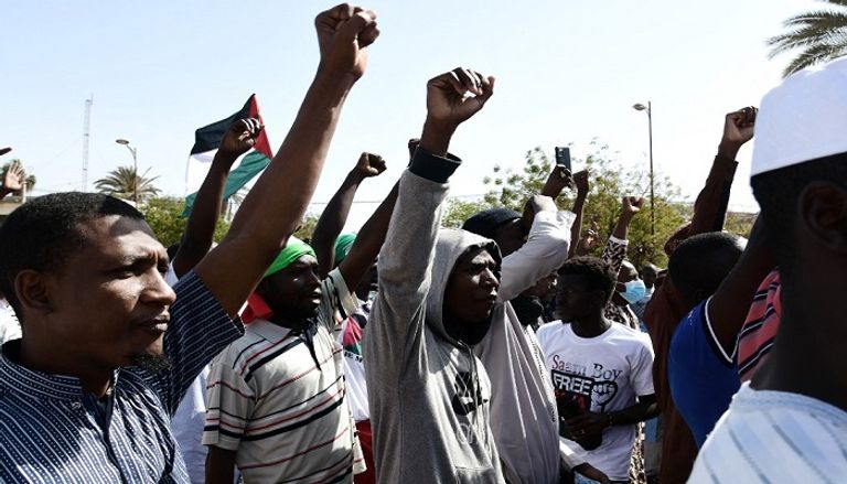 جانب من المظاهرات الداعمة لفلسطين في السنغال-أ.ف.ب