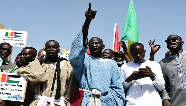 جانب من المظاهرات الداعمة لفلسطين في السنغال-أ.ف.ب