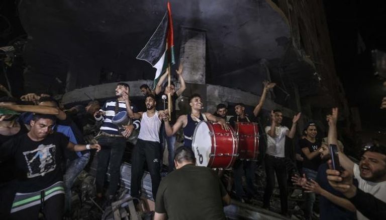 احتفالات بوقف إطلاق النار في غزة - أ.ف.ب