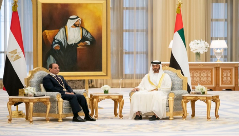 تعاون وتنسيق متواصل بين القيادة في الإمارات ومصر الشيخ محمد بن زايد آل نهيان والرئيس السيسي
