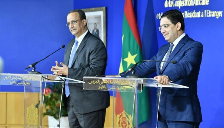 وزيرا خارجية المغرب وموريتانيا خلال المؤتمر الصحفي