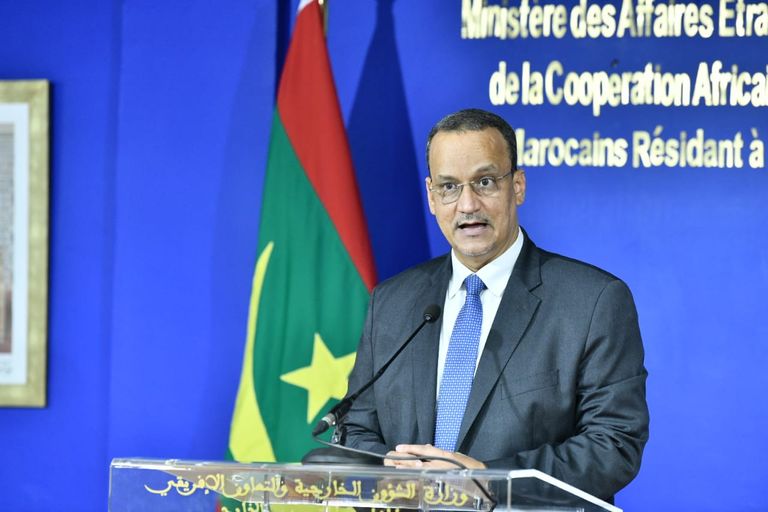 وزيرا خارجية المغرب وموريتانيا خلال المؤتمر الصحفي