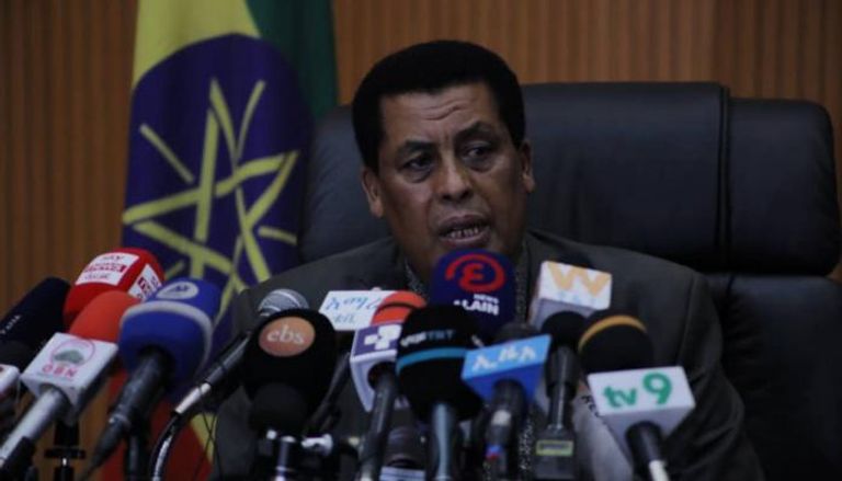 المتحدث باسم وزارة الخارجية الإثيوبية دينا مفتي في المؤتمر الصحفي