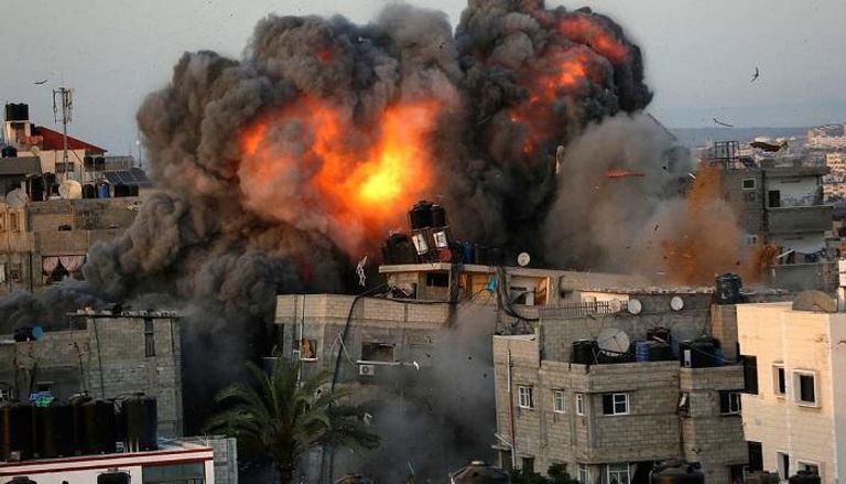 جانب من القصف الإسرائيلي على غزة