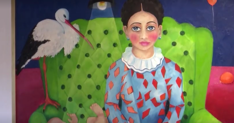 إحدى لوحات المعرض