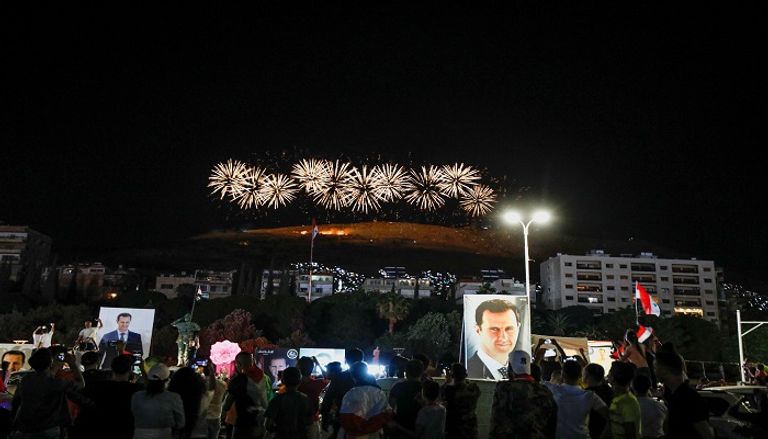 فرحة في شوارع دمشق بفوز بشار الأسد