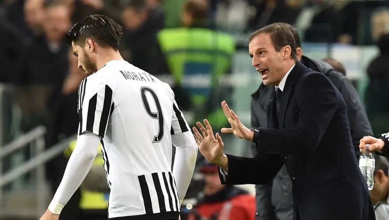 أليجري وموراتا يلتقيان مجددا في يوفنتوس كريستيانو رونالدو نجم يوفنتوس مع مدربه أليجري