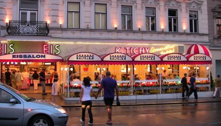 أحد متاجر المثلجات الشهيرة في فيينا