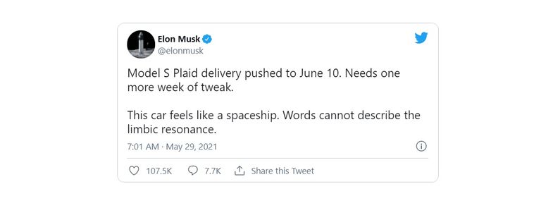 تغريدة ماسك تسلا