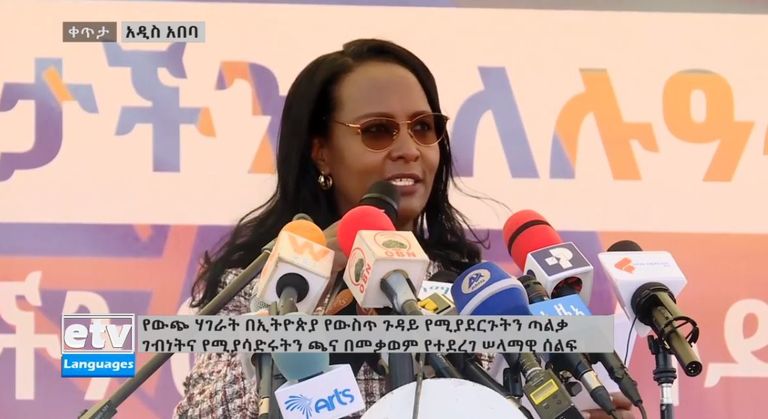 جانب من المظاهرة السلمية بأديس أبابا ضد القرارات الأمريكية