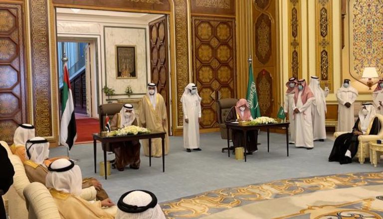 مراسم توقيع اتفاق تأسيس جمعية الصداقة البرلمانية بين الإمارات والسعودية 