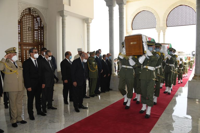 جانب من مراسم استقبال رفات شهداء ثورة الجزائر في 2020 - أرشيفية