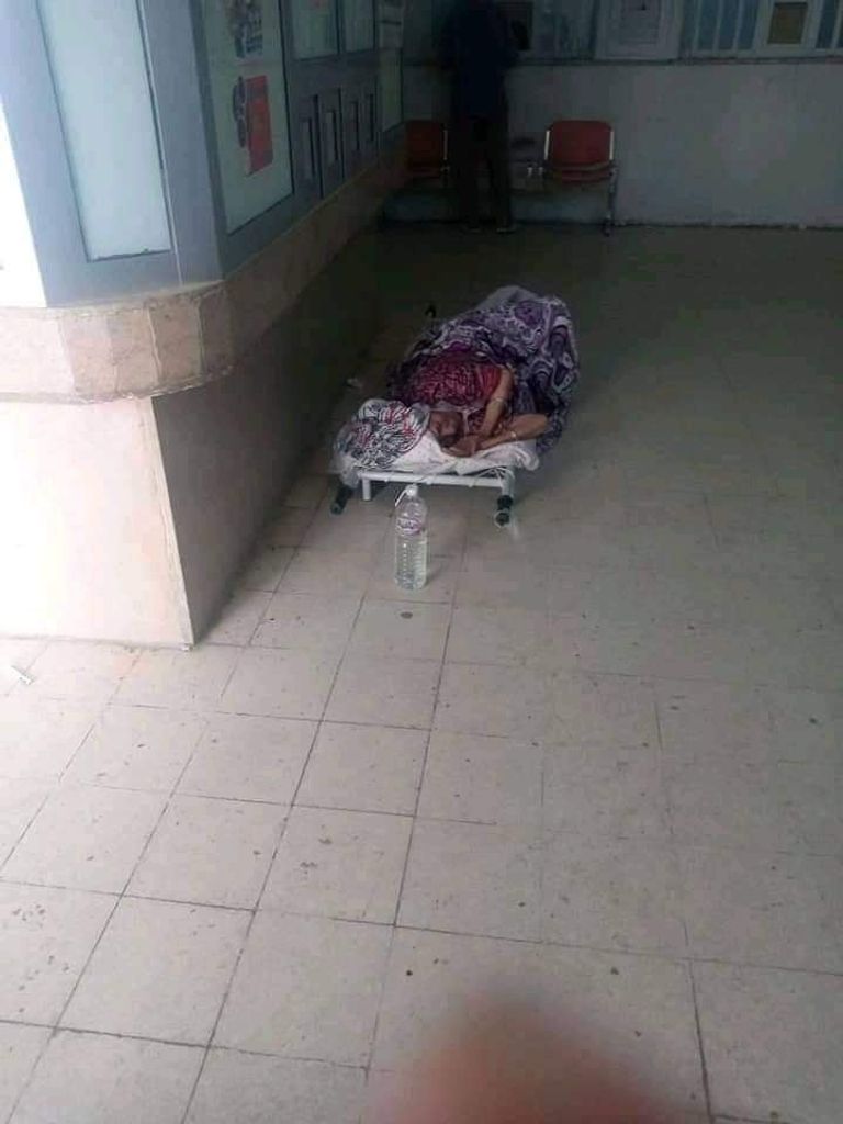 إحدى الصور المتداولة لمستشفى القيروان في تونس