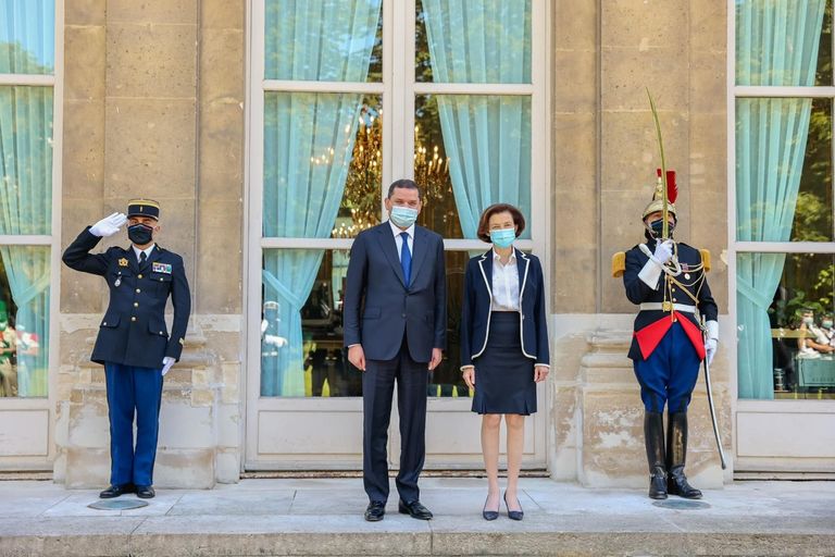 جانب من لقاء الدبيبة ووزيرة الجيوش الفرنسية