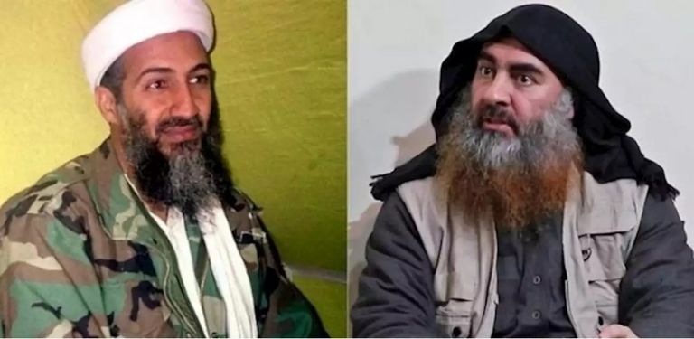 الإرهابيان بن لادن والبغدادي الإرهابي أبو عبيدة يوسف العنابي