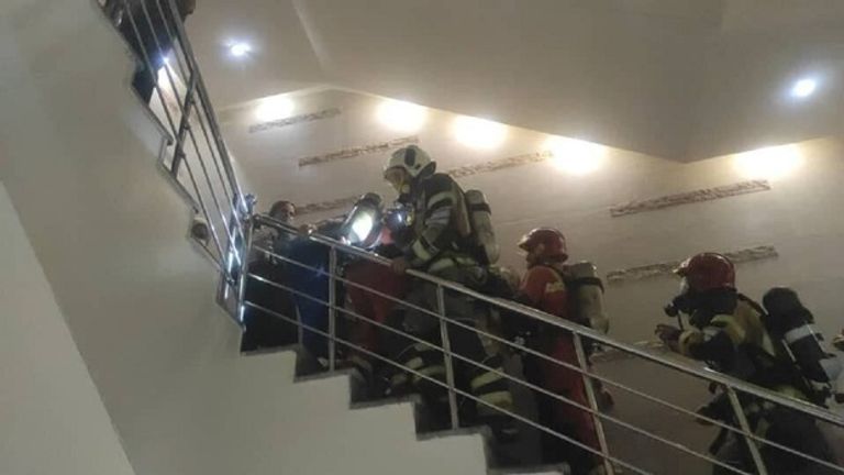اندلاع حريق بمستشفى من 7 طوابق وسط طهران