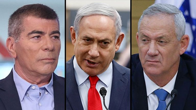 نتنياهو وجانتس وأشكنازي مسيرة أعلام إسرائيلية سابقة