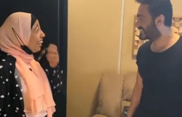 تامر حسني مع ندى مريضة السرطان