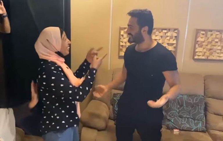 تامر حسني مع ندى مريضة السرطان