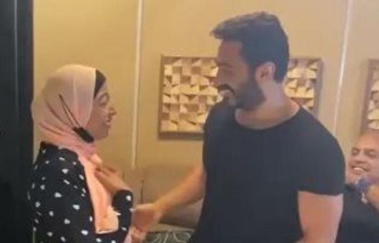 تامر حسني مع ندى مريضة السرطان