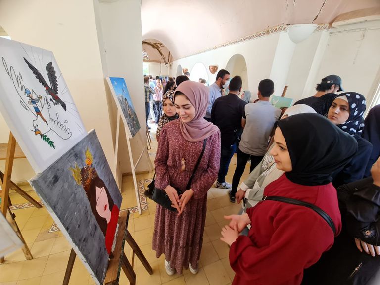 لوحات فنية جسدت ما عاشته غزة خلال التصعيد الأخير