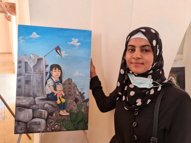 لوحات فنية جسدت ما عاشته غزة خلال التصعيد الأخير