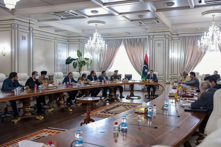 جانب من اجتماع الرئاسي الليبي حول تفجير سبها