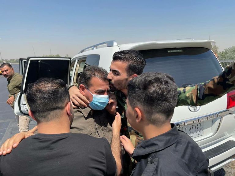 القيادي في الحشد الشعبي قاسم مصلح بعد إطلاق سراحه