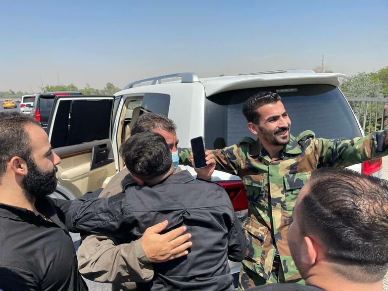 القيادي في الحشد الشعبي قاسم مصلح بعد إطلاق سراحه