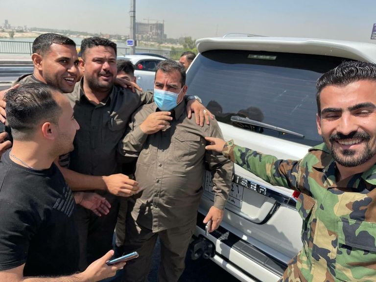 القيادي في الحشد الشعبي قاسم مصلح بعد إطلاق سراحه