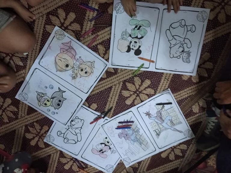 جانب من فعاليات ترفيهية للتفريغ النفسي للأطفال في غزة