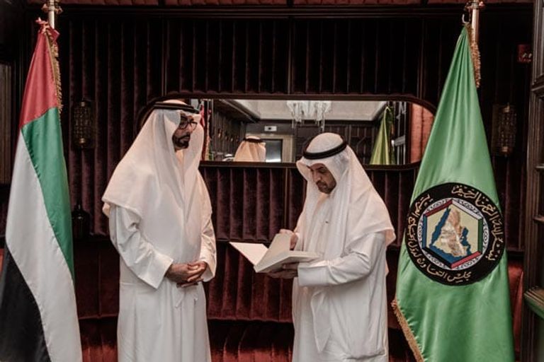 جانب من لقاء محمد بن أحمد البواردي ونايف فلاح الحجرف