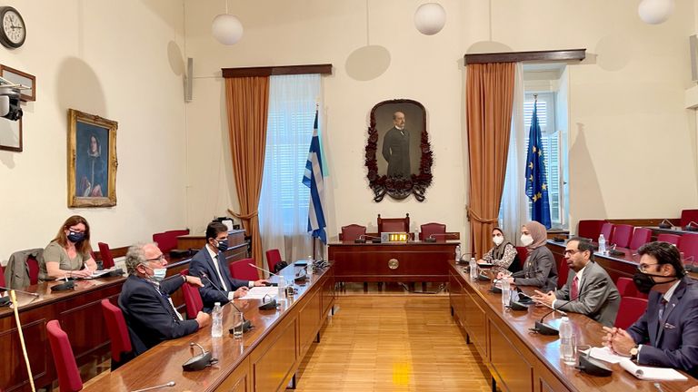 جانب من لقاءات وفد المجلس الوطني الاتحادي برئاسة الدكتور علي النعيمي في اليونان