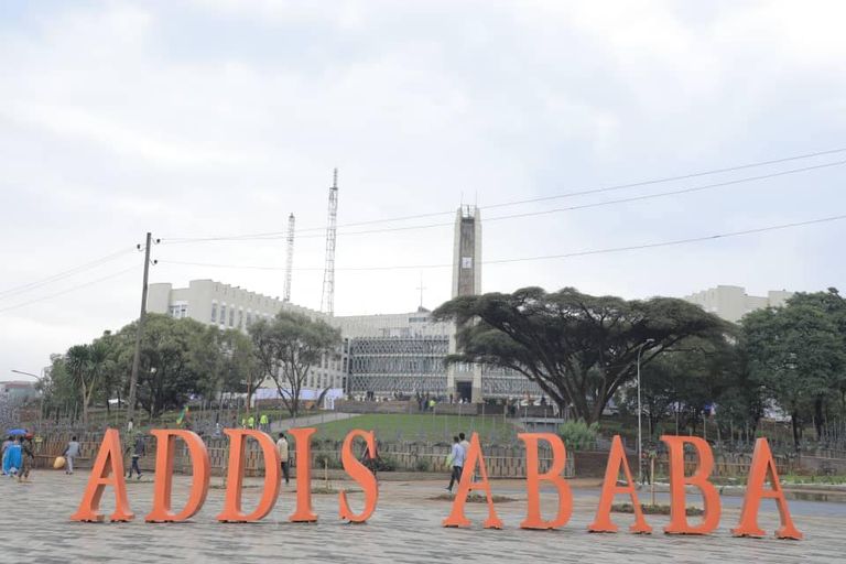 جانب من ميدان مسقل بعد تحديثه بالعاصمة أديس أبابا 