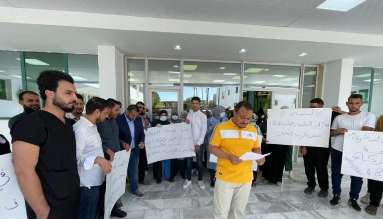 جانب من إضراب أطباء ليبيا 