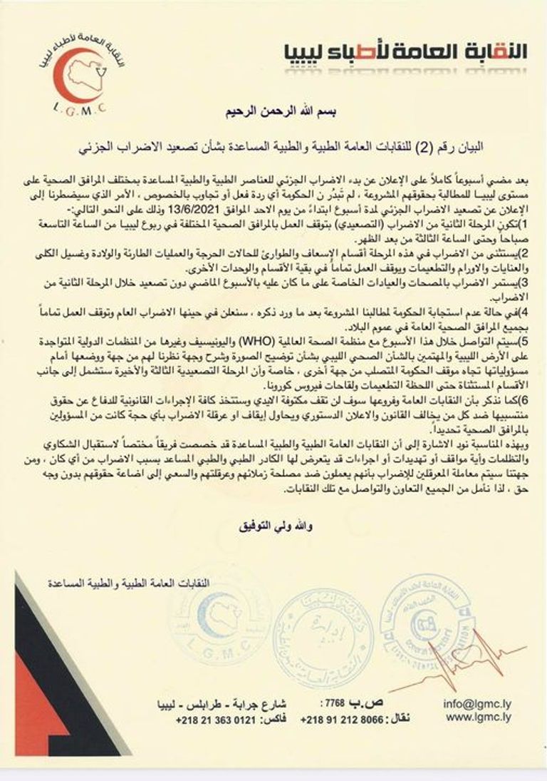 جانب من إضراب أطباء ليبيا 