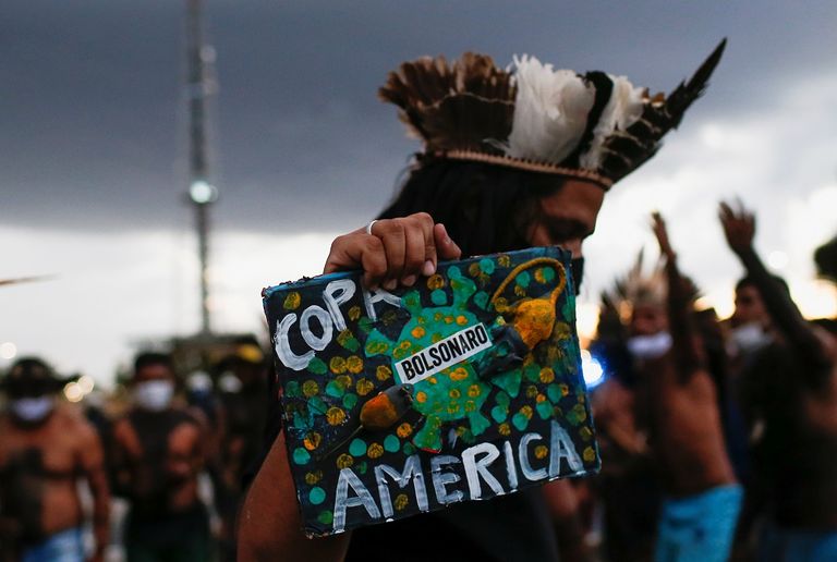 احتجاجات برازيلية ضد استضافة كوبا أمريكا 2021