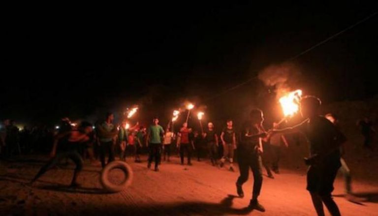 جانب من مظاهرات الإرباك الليلي في غزة