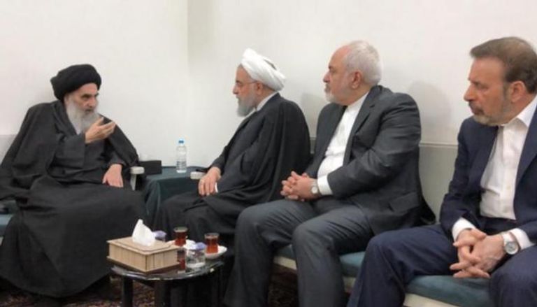 السيستاني خلال لقاء سابق مع مسؤولين إيرانيين