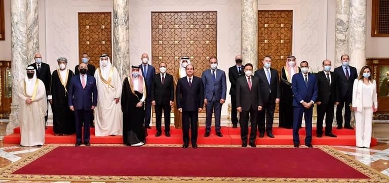 السيسي خلال لقاء وزراء ومسئولي الإعلام العرب
