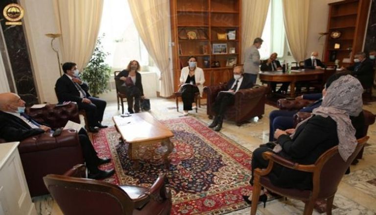 لقاء عقيلة صالح رئيس لجنة الشؤون الخارجية بالبرلمان الإيطالي