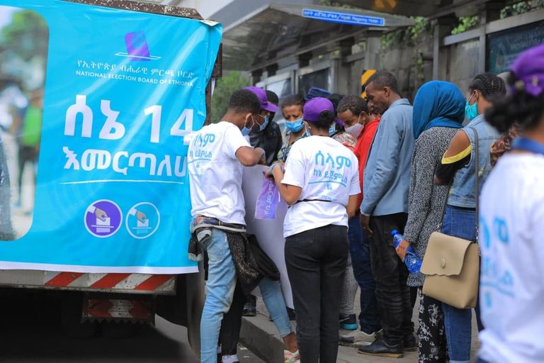 جانب من الحملة التوعية لمجلس الانتخابات الإثيوبي 