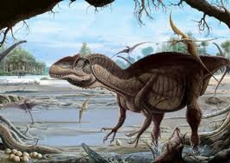 ثيروبودات تصور فني عن الديناصورات وآثار أقدامها