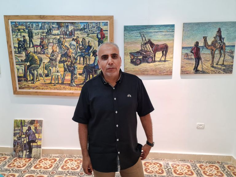 جانب من معرض ملاذ الفن بغزة