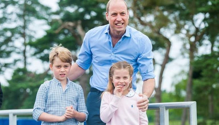 الأمير ويليام وطفليه الأمير جورج والأميرة شارلوت