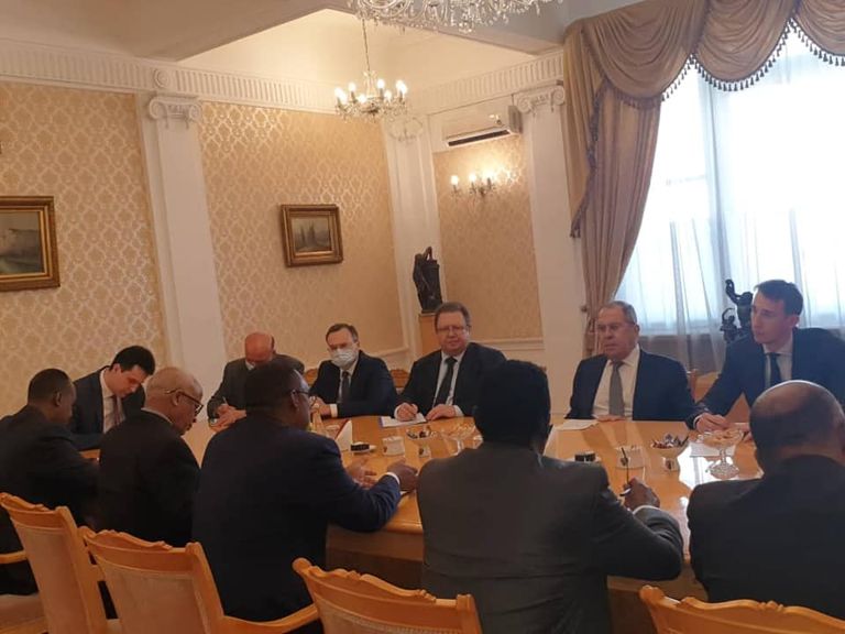 جانب من المباحثات الإثيوبية الروسية