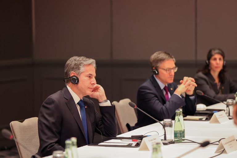 رئيس الوزراء الليبي ووزير الخارجية الأمريكي