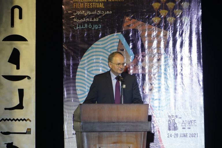 جانب من حفل افتتاح مهرجان أسوان لسينما المرأة