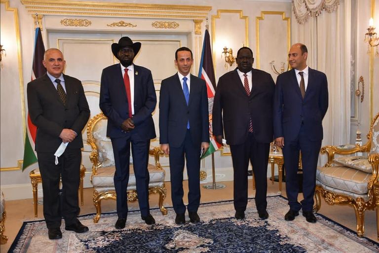 وزير الري المصري خلال لقاء رئيس جنوب السودان